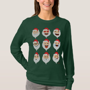T-shirt Le Père Noël asiatique Emojis Noël amusant