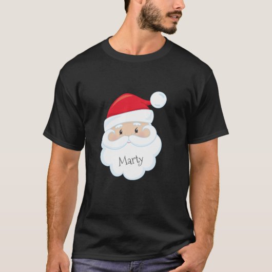 T-shirt Le Père Noël avec le nom sur la barbe (Devant)