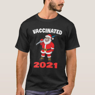 T-shirt Le Père Noël En Masque Avec Syringe Vaccin De Noël