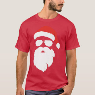 T-shirt Le Père Noël Face Lunettes De Soleil Avec Barbe Ca