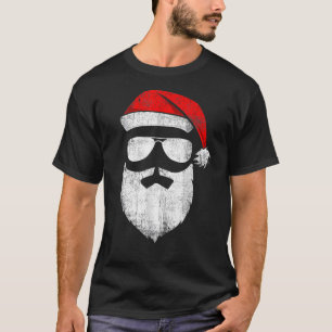 T-shirt Le Père Noël Face Lunettes De Soleil Avec Barbe Ca