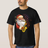 T-shirt Le Père Noël Jouant Saxophone Musicien Chr (Devant)