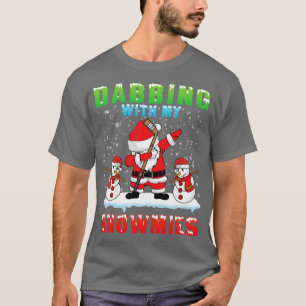 T-shirt Le Père Noël Joue Au Hockey Dabbing Avec Des Neige