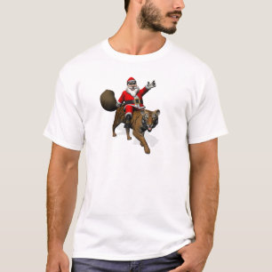 T-shirt Le Père Noël Monte Un Tigre