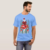 T-shirt Le Père Noël sur le Noël des champignons magiques (Devant entier)