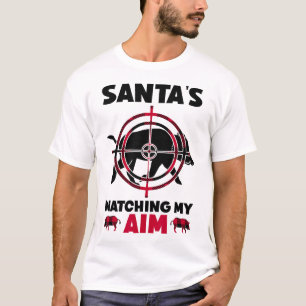 T-shirt Le Père Noël surveille ma visée - Chasse au sangli