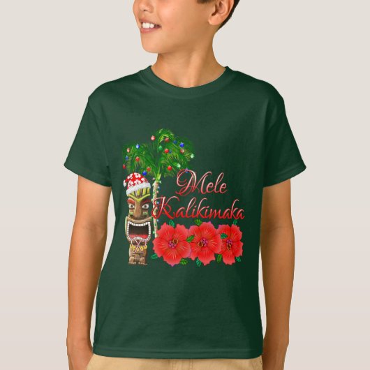 T-shirt Le Père Noël Tiki Mele Kalikimaka (Devant)
