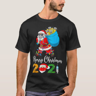 T-shirt Le Père Noël Vacciné Noël Lumières Joyeux Noël