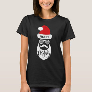 T-shirt Le Père Noël Visage Lunettes de soleil avec barbe 