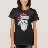 T-shirt Le Père Noël Visage Lunettes de soleil avec barbe  (Devant)