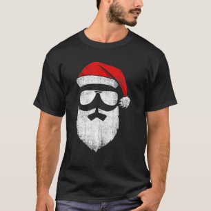 T-shirt Le Père Noël Visage Lunettes de soleil avec barbe