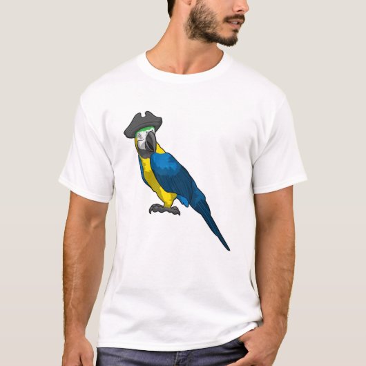 T-shirt Le perroquet comme pirate avec Casquette (Devant)