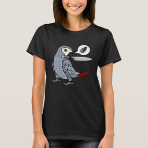 T-shirt Le Perroquet De Couteau Veut Des Graines En Gris A
