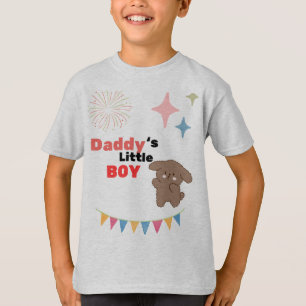 T-shirt Le Petit Garçon de Papa Chien Mignon Heather Gris