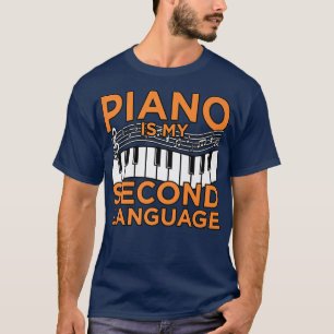 T-shirt Le piano est ma langue seconde musique musicien