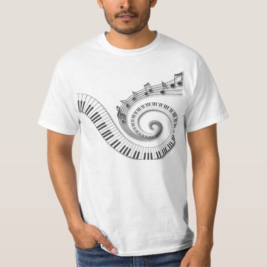 T-shirt Le piano verrouille des notes de musique (Devant)