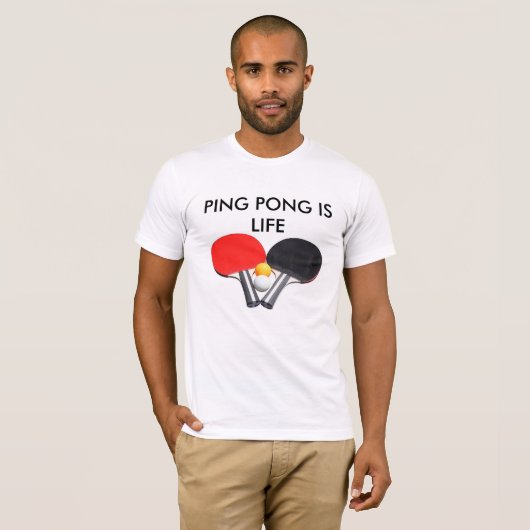 T-shirt Le ping-pong est la vie (Devant entier)
