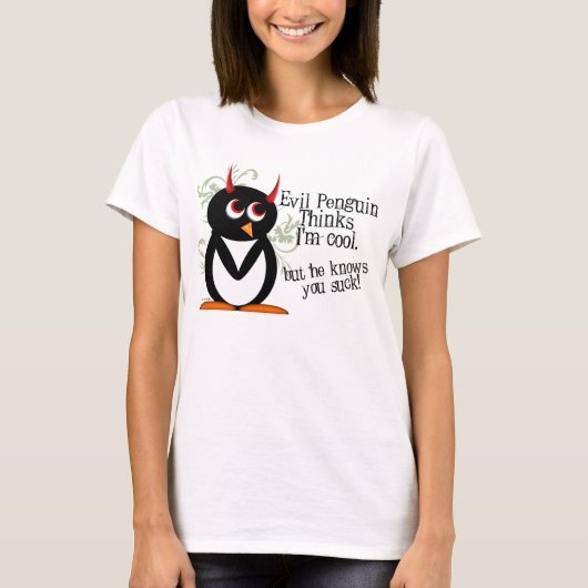 T-shirt Le pingouin mauvais sait que vous sucez (Devant)