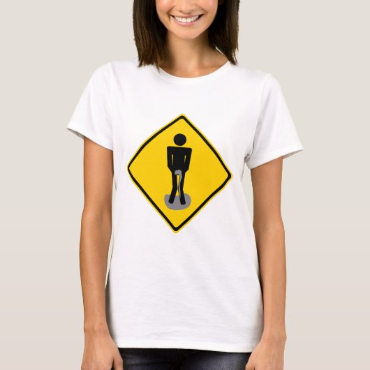 T-shirt Le pipi halète le panneau routier (Devant)
