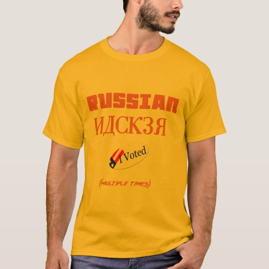 T-shirt le pirate informatique russe j'ai voté la hanche (Devant)