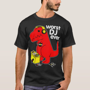 T-shirt Le Pire DJ Jamais Drôle T Re Dinosaure Musique Sar