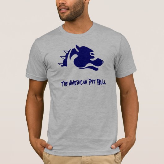 T-shirt Le pitbull américain - bleu (Devant)