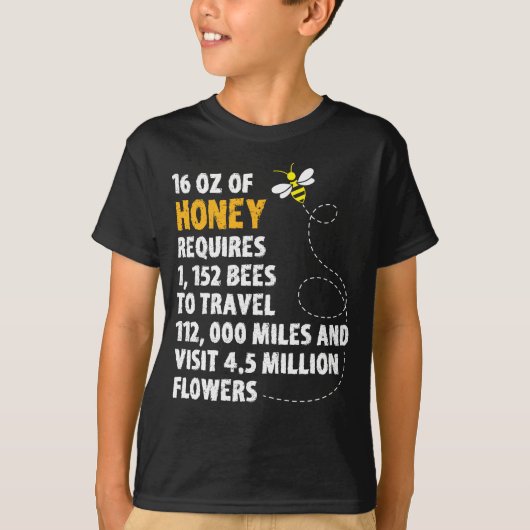 T-shirt Le plante de statistiques de miel d'abeille (Devant)