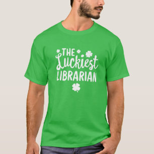 T-shirt Le plus chanceux bibliothécaire St. Patrick's Day