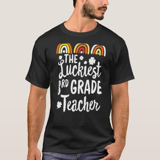 T-shirt Le plus chanceux enseignant de 3e année St Patrick (Devant)