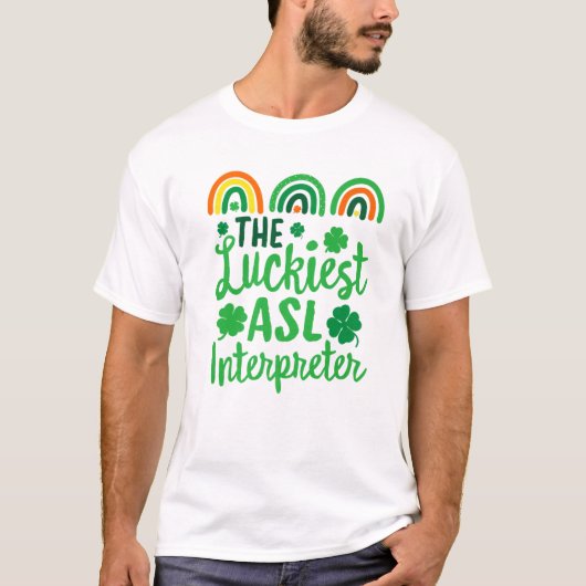 T-shirt Le plus chanceux interprète de l'ASL St. Patrick's (Devant)