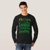 T-shirt Le plus chanceux secrétaire d'école St Patrick's D (Devant entier)