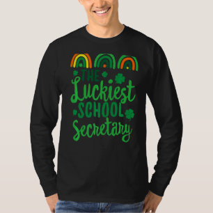 T-shirt Le plus chanceux secrétaire d'école St Patrick's D