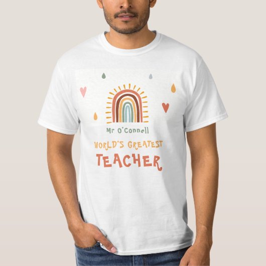 T-shirt Le plus grand cadeau d'enseignant du monde Boho ar (Devant)