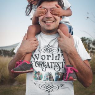 T-shirt Le plus grand DAD du monde avec 3 cadres photo