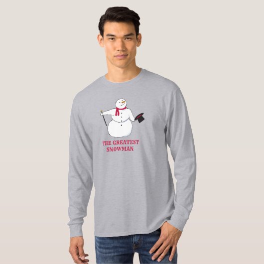 T-shirt le plus grand Snowman à manches longues (Devant entier)