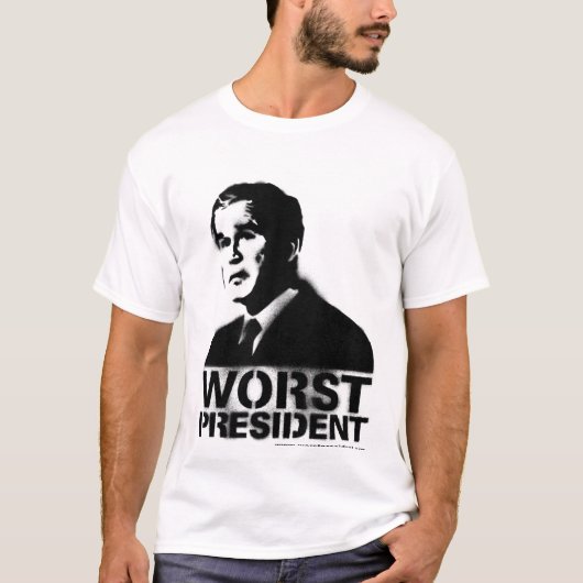 T-shirt Le plus mauvais président de Bush (Devant)