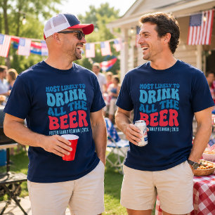 T-shirt Le Plus Susceptible de Boire Toute la Bière sur me