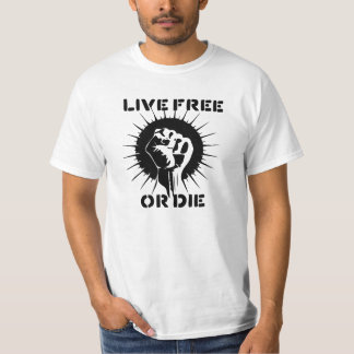 T-shirt Le poing augmenté - libre vivant ou meurent