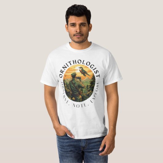 T-shirt Le point de vue de l'ornithologue (Devant entier)