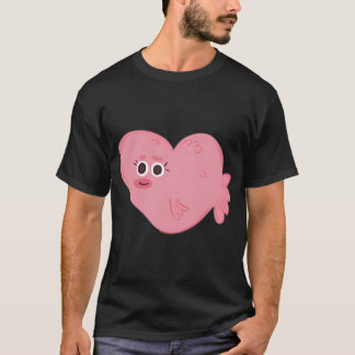 T-shirt Le poisson en forme de coeur de la Saint-Valentin