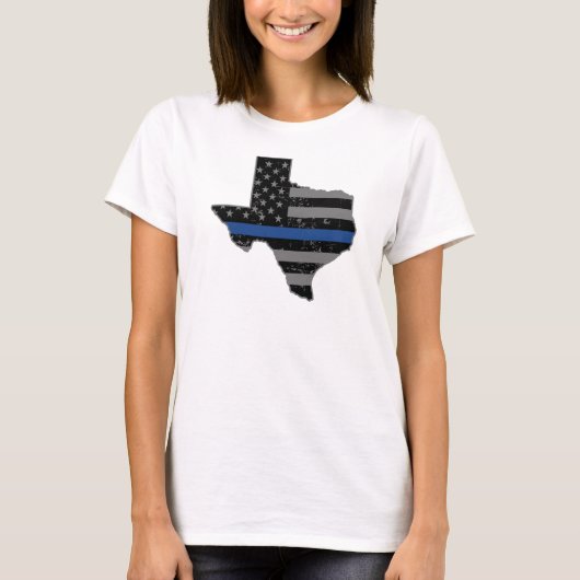T-shirt Le policier du Texas amincissent Blue Line (Devant)