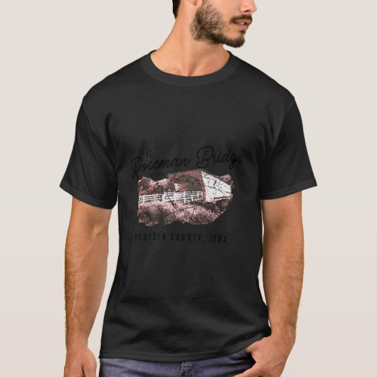 T-shirt Le pont Roseman Est 1883 Madison Comté Iowa (Devant)