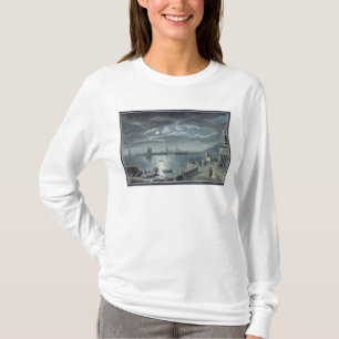 T-shirt Le port et le Cobb, Lyme REGIS par clair de lune