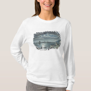 T-shirt Le port et le Cobb, Lyme REGIS par clair de lune