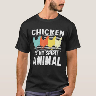 T-shirt Le poulet est mon animal spirituel drapeau américa