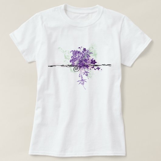 T-shirt Le pourpre abstrait fleurit le bouquet floral (Design devant)
