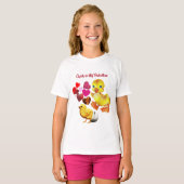 T-shirt Le poussin est mon coeur de Saint Valentin qui bal (Devant entier)