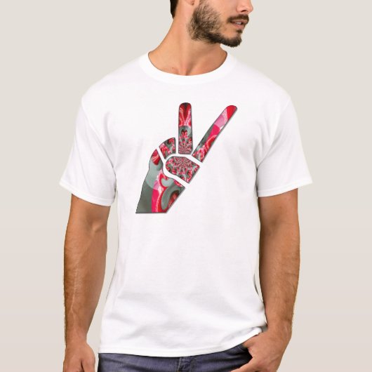 T-shirt Le pouvoir dans la paume : le salut à deux doigts (Devant)