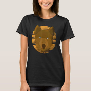 T-shirt Le prédateur de la tête de loup est marqué avec un