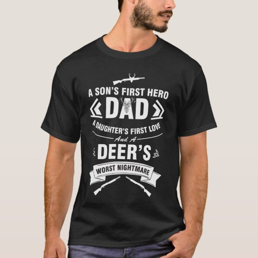 T-shirt Le premier héros d'un fils, papa une fille, premie (Devant)